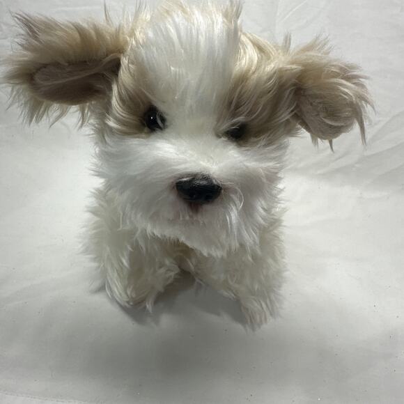 Demdaco Nat & Jules Brown White Dog Puppy 11" Plush Stuffed Baby Toy 2011 - Picture 1 of 10